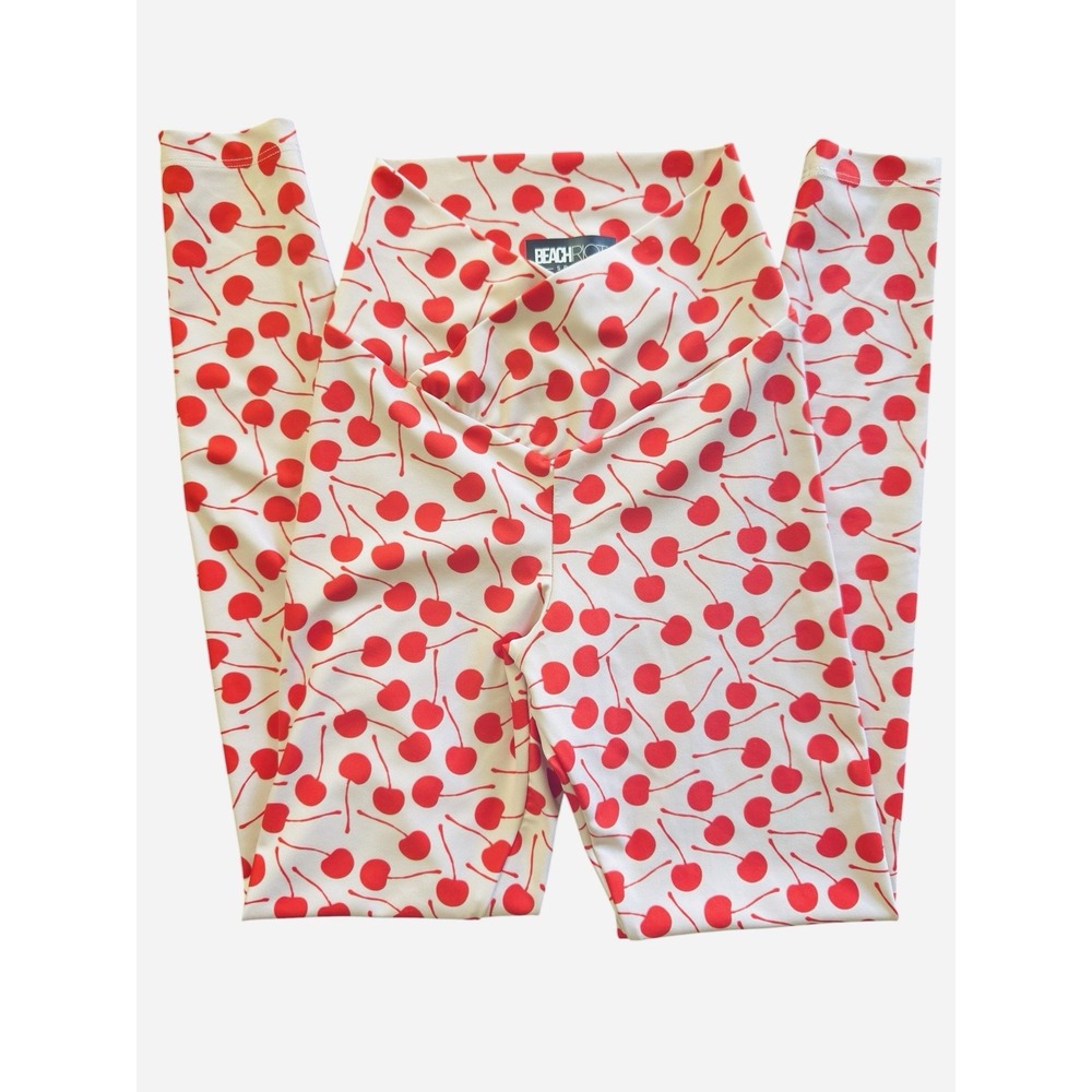Beach Riot Sport High Rise Cherry Print Stretch Ankle Leggings Womens XS